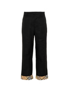 Pantaloni per bambino Burberry Kids nero con risvolto con motivo Check 8131851 A1189 BURBERRY KIDS 