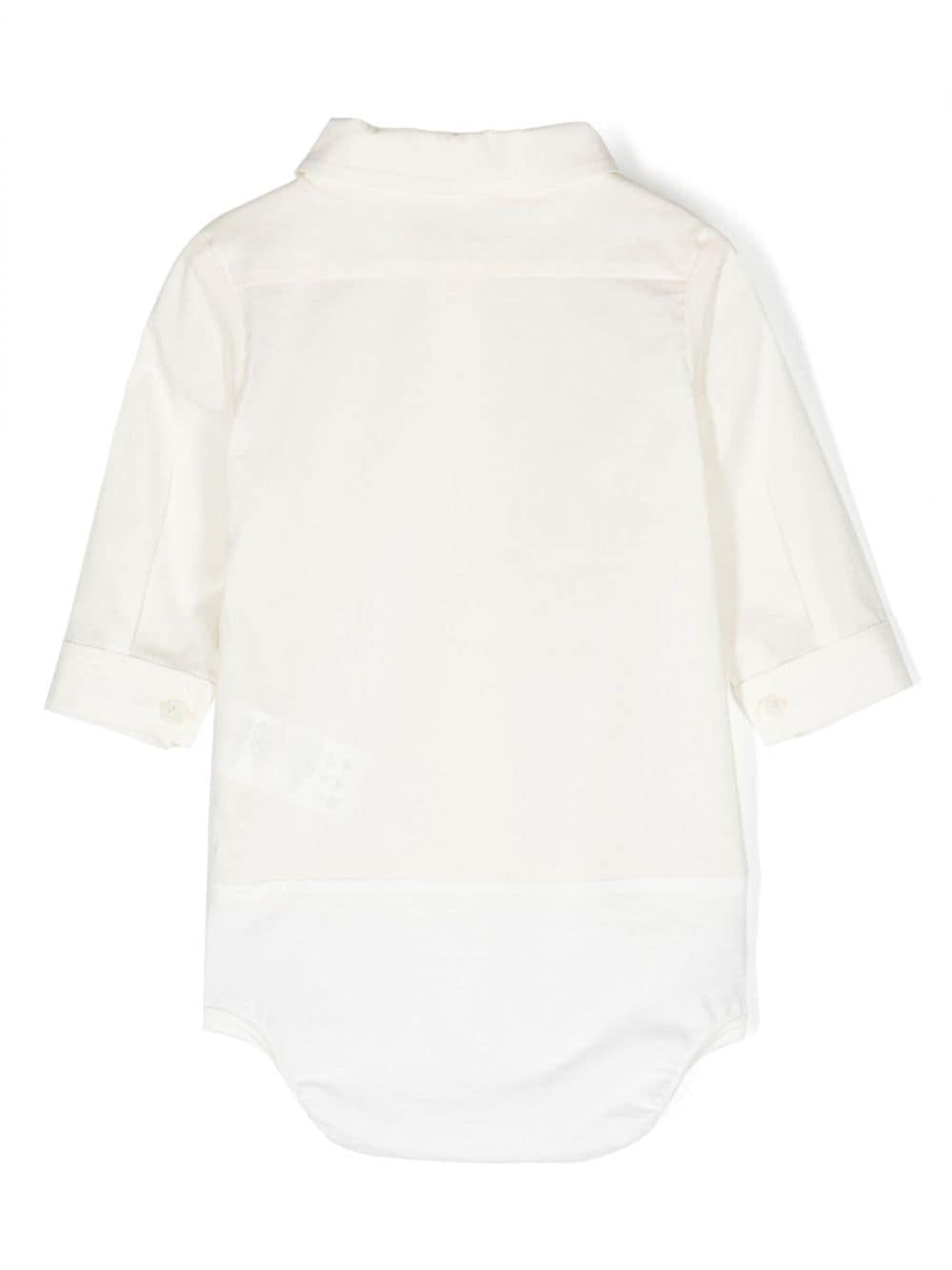 Camicia a body per neonati Gensami bianco con chiusura nascosta con bottoni a pressione BD01BTESS B GENSAMI 