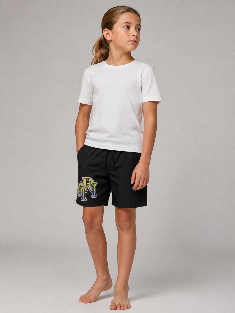 Costume per bambino Amiri Kids nero con stampa logo sul davanti ACBOSW1003 001 AMIRI KIDS 