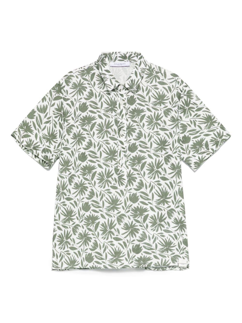 Camicia per bambino Paolo Pecora Kids bianco con stampa floreale PP4035 OLIVA PAOLO PECORA KIDS 