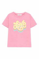 T-shirt per bambina Billieblush rosa con scritta "love" sul davanti U21931 499 BILLIEBLUSH KIDS 
