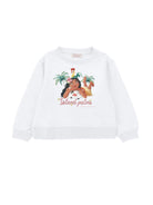 Felpa per bambina Monnalisa Kids x Disney Kids bianca con stampa grafica Oceania 19H629 8006 0099 MONNALISA KIDS 