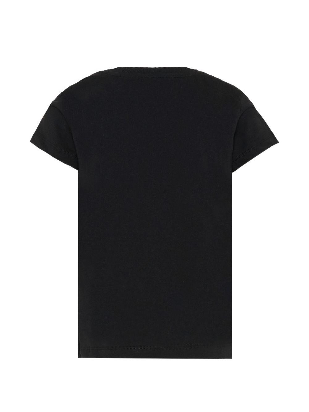 T-shirt per bambini Moschino Kids nera con stampa Teddy Bear HUM05OLAA03 60100 MOSCHINO KIDS 