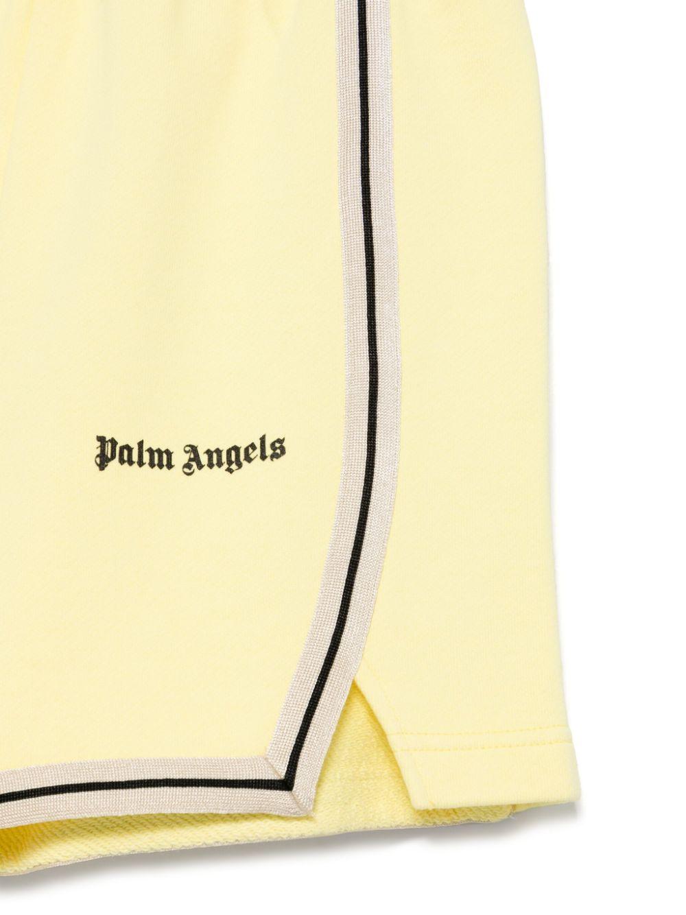 Shorts sportivi con stampa per bambino Palm Angels Kids giallo con spacchetti laterali PBCI007S25FLE001 1910 PALM ANGELS KIDS 