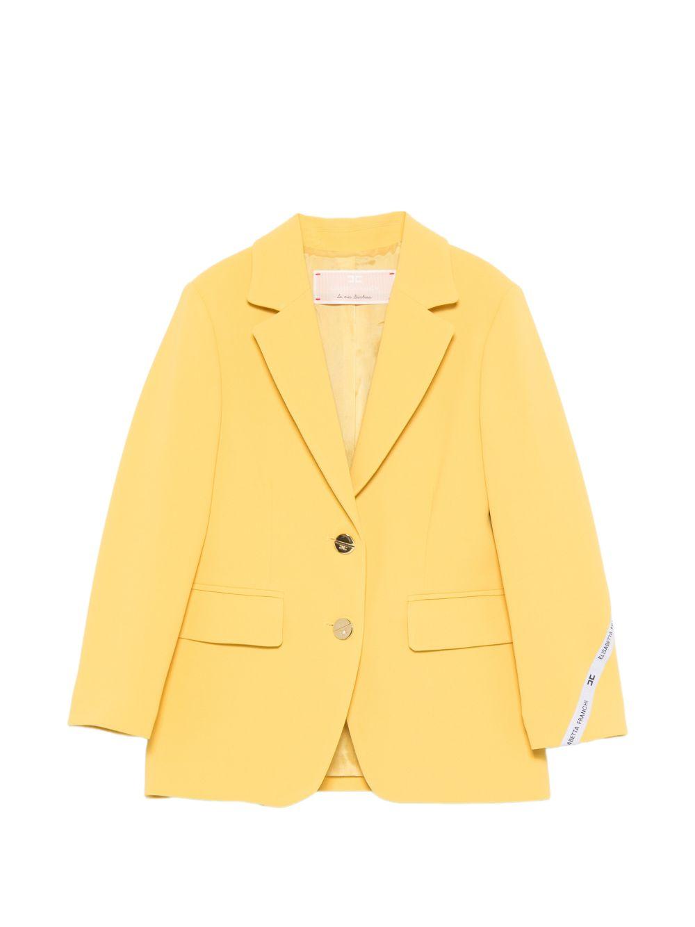 Blazer per bambina Elisabetta Franchi La Mia Bambina giallo con dettaglio logo EFGC0740GA022 2100 ElISABETTA FRANCHI KIDS 