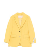 Blazer per bambina Elisabetta Franchi La Mia Bambina giallo con dettaglio logo EFGC0740GA022 2100 ElISABETTA FRANCHI KIDS 