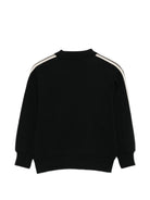 Felpa bambino Palm Angels Kids nero con orlo a coste PBBA012S26FLE005 110 PALM ANGELS KIDS 