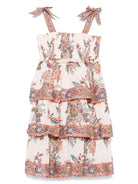 Abito per bambina ZIMMERMANN Kids Rhiannon beige con inserto con punto smock 8936DS S251 ZIMMERMANN KIDS 