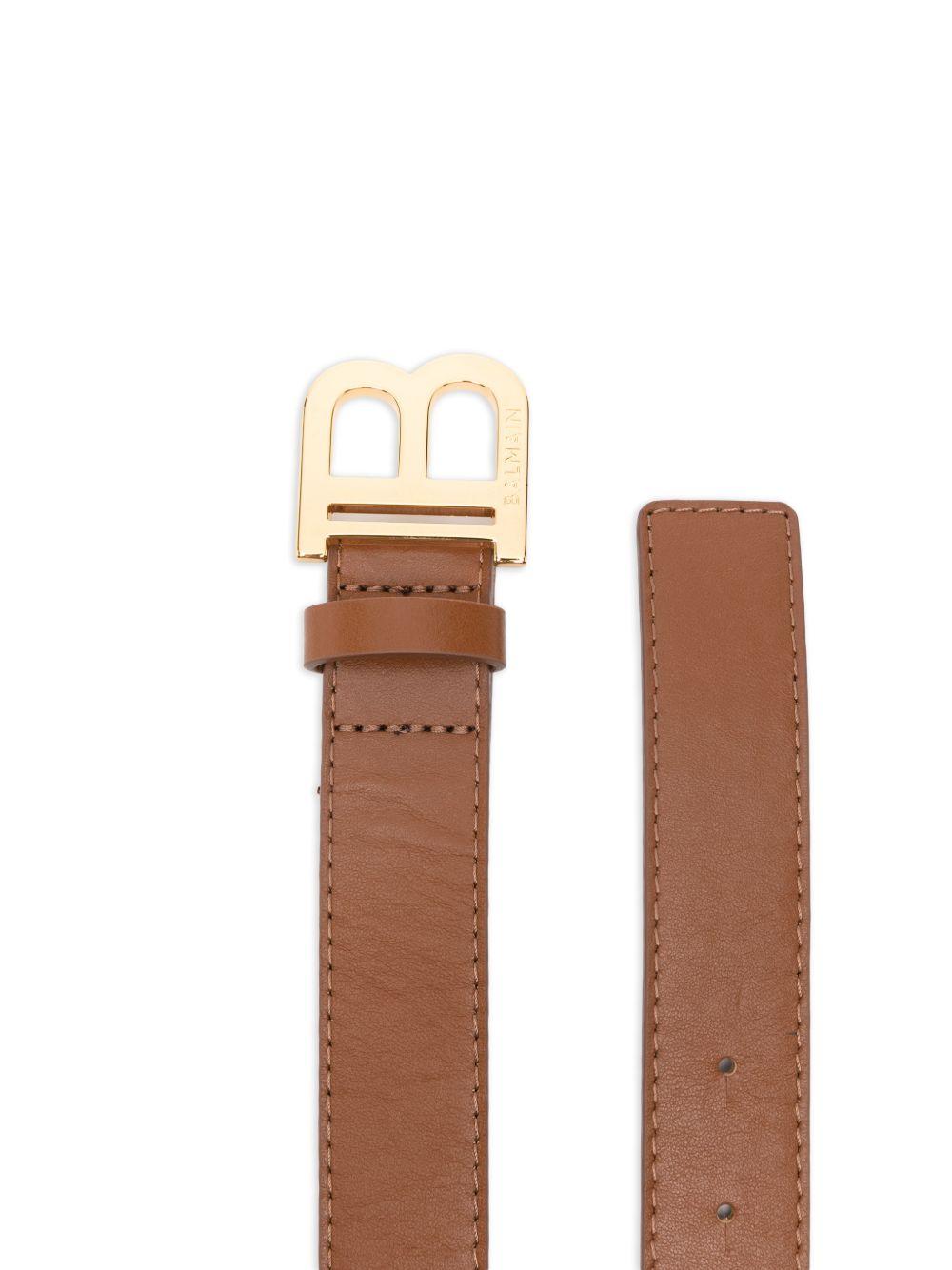 Cintura per bambina Balmain Kids marrone chiaro con fibbia BY0Q71 Z1371 116 BALMAIN KIDS 