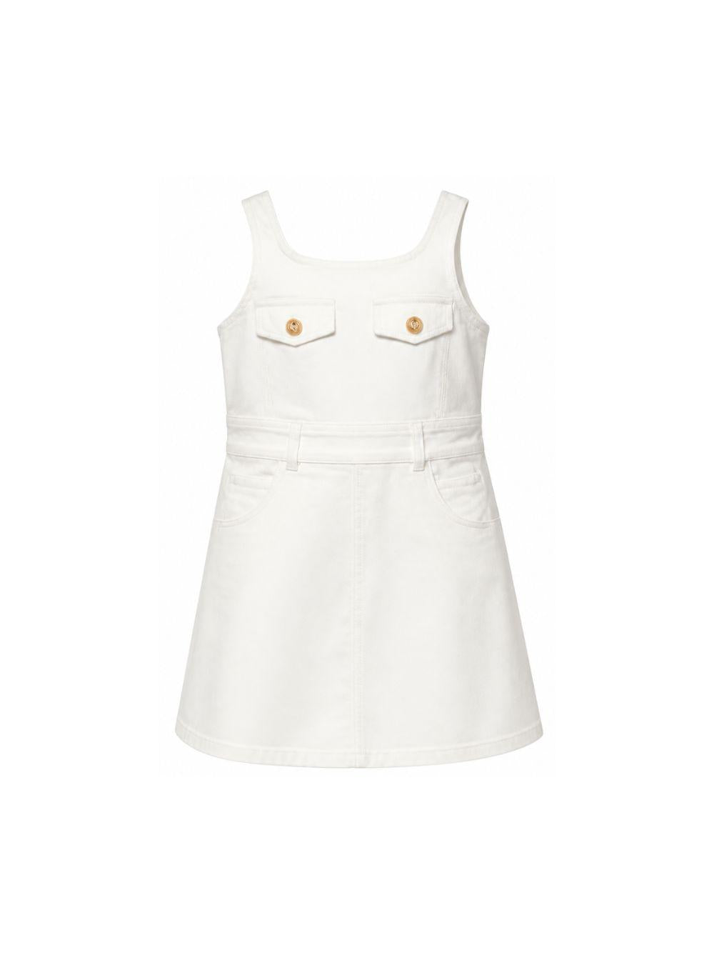 Abito per bambina Balmain Kids bianco con bretelle sottili BY1B42 Z3702 100 BALMAIN KIDS 