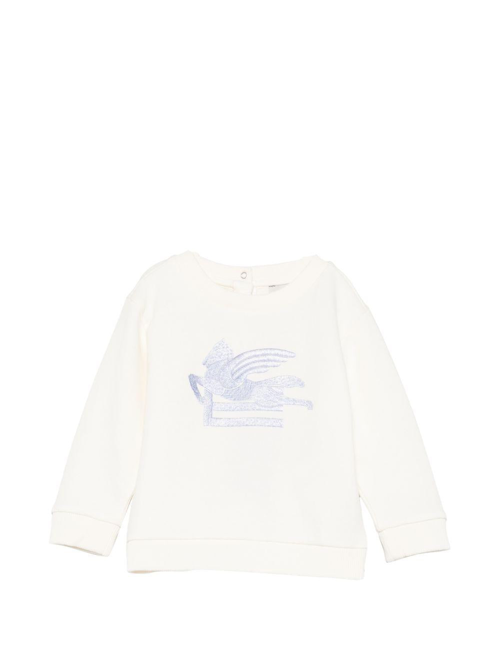 Felpa per neonato Etro Kids bianca con motivo Pegaso GZ4300 Z3183 102 ETRO KIDS 