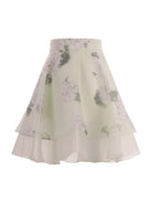 Gonna per bambina Monnalisa verde con stampa a fiori all-over 71G702 7652 0020 MONNALISA KIDS 