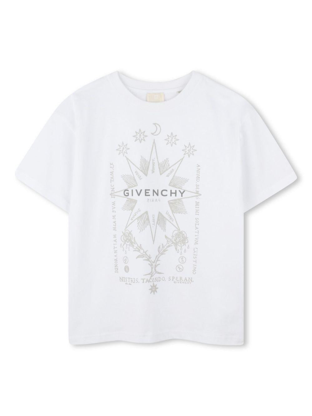 T-shirt per bambino Givenchy Kids bianco con stampa grafica sul davanti H30734 10P GIVENCHY KIDS 