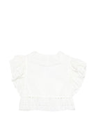 T-shirt per bambina Louise Misha bianca con bordi arricciati GRI-S26-V0139 OFF WHITE LOUISE MISHA KIDS 