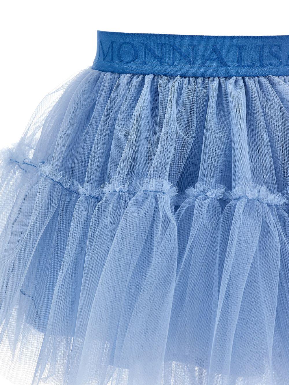 Gonna per bambina Monnalisa Kids blu con trama in tulle 17HGON T9945 0057 MONNALISA KIDS 
