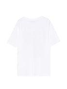 T-shirt per bambini Moschino Kids bianca con stampa grafica sul davanti HXM05GLAA52 10101 MOSCHINO KIDS 