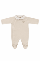 Set tre pezzi per neonata Fendi Kids beige con logo Fendi BUK154 ST8 F19J5 FENDI KIDS 