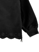 Felpa per bambina Monnalisa nera con ricamo a fiori 17G600 7014 0050 MONNALISA KIDS 