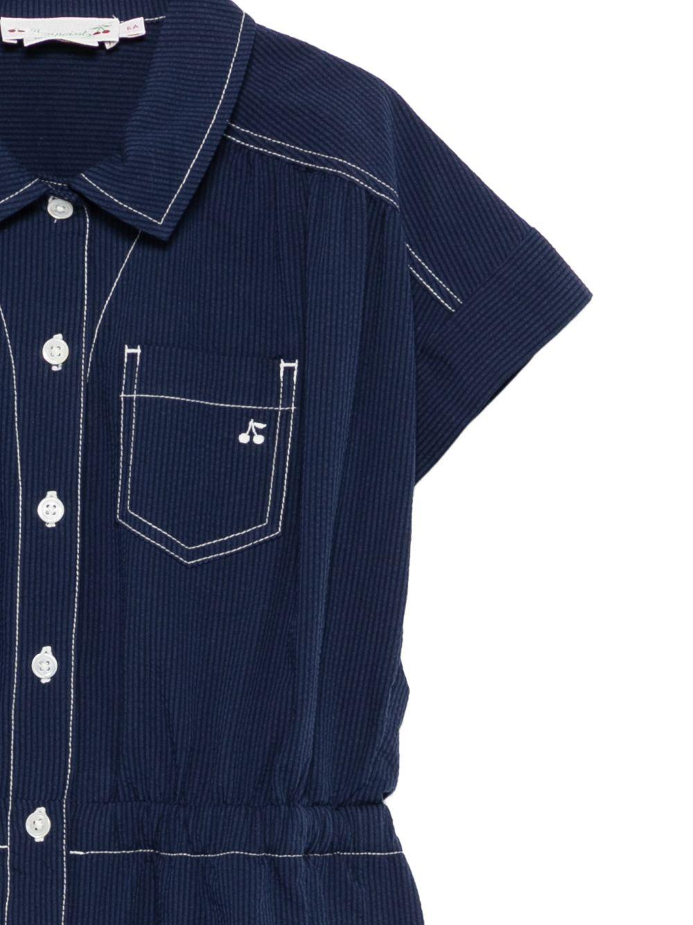 Tuta intera per bambina Bonpoint blu con tasche sul davanti S06GOVW00001 274A BONPOINT 