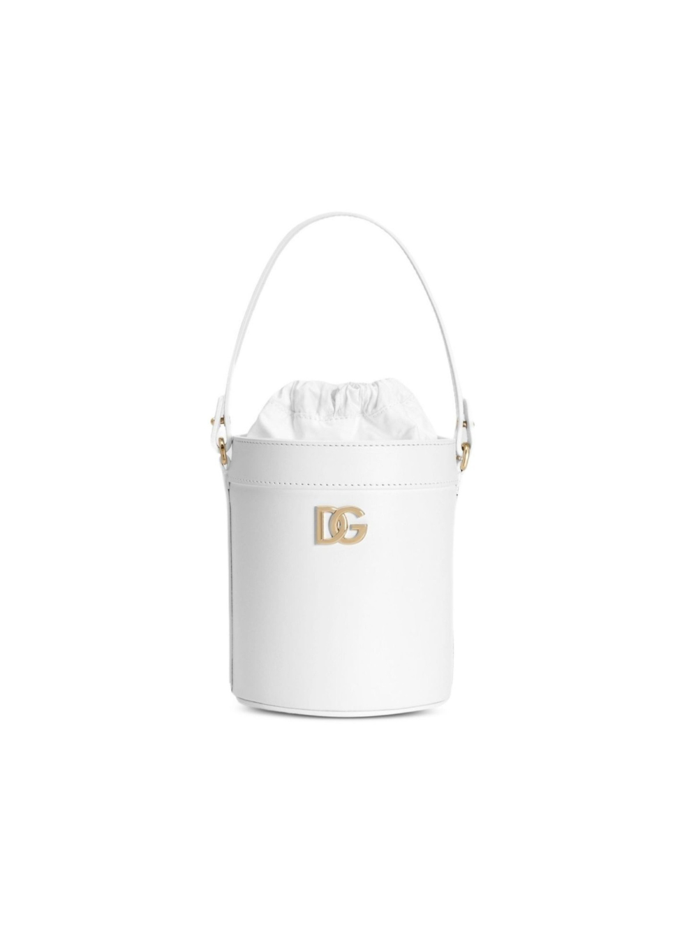 Borsa a secchiello per bambina Dolce & Gabbana Kids bianca con logo dorato EB0266 A1065 80001 DOLCE & GABBANA KIDS 