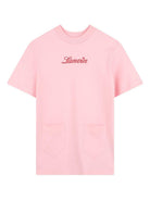 Abito per bambina Lanvin Enfant rosa con logo ricamato sul davanti N30342 44F LANVIN KIDS 