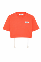 T-shirt per bambina MSGM Kids rossa con logo applicato S6MSJGTH179 MS074 MSGM KIDS 
