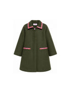 Cappotto per bambina Emilio Pucci Junior verde con motivo geometrico PZ2A40 E0259 783 EMILIO PUCCI KIDS 