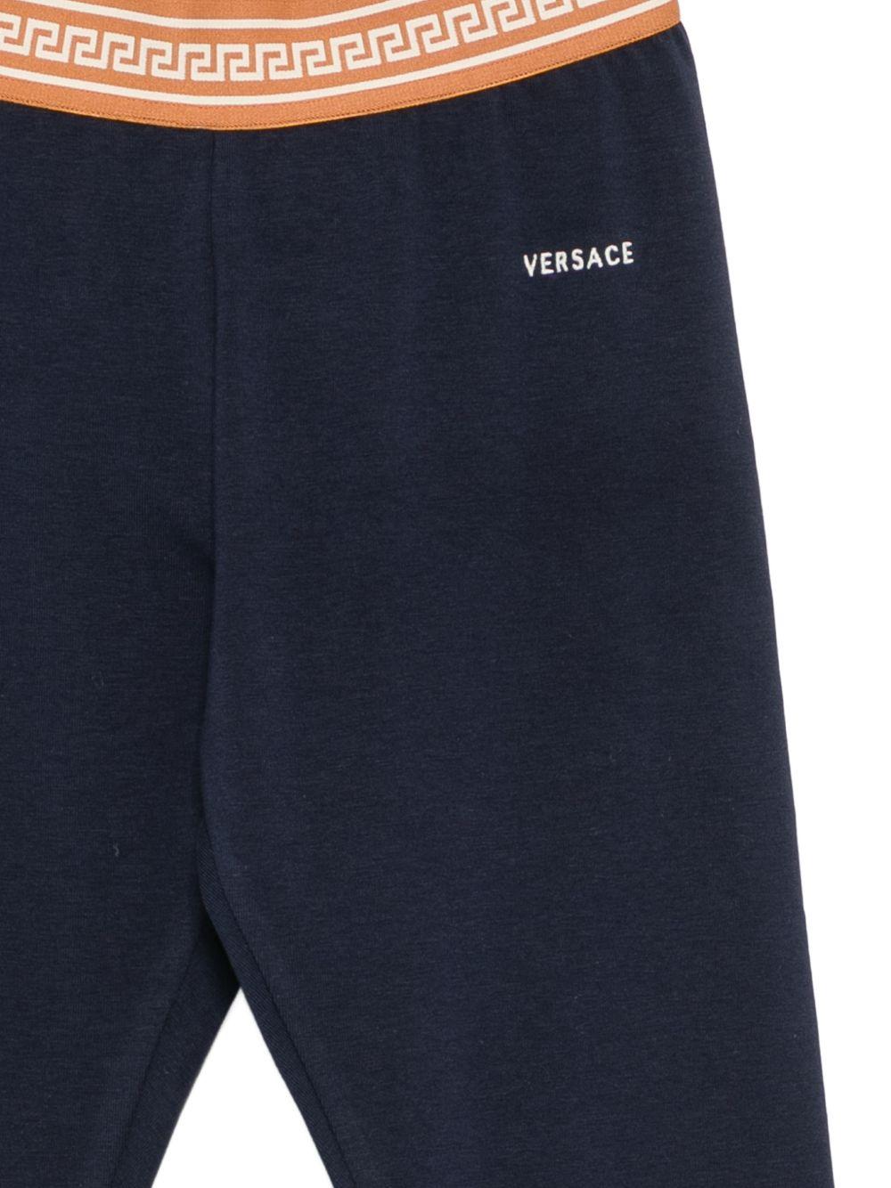 Leggings per bambina Versace Kids blu con elastico in vita 10249251A18119 2U9J0 VERSACE KIDS 