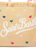 Borsa Colette MC2 Saint Barth beige con cuoricini ricamati all-over COL0017 00344L MC2 ST. BARTH KIDS 