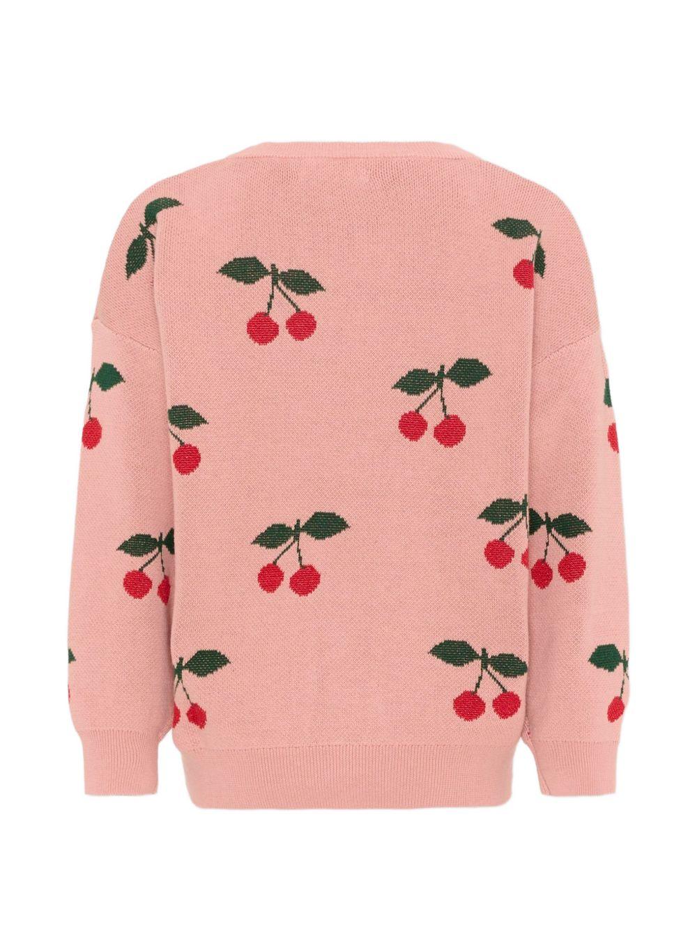 Maglione per bambina Konges Sløjd  rosa con ricamo ciliegie all-over KS104928 CHERRY KONGES SLOJD KIDS 