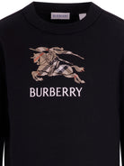 Felpa per bambino Burberry Kids nera con logo equestrian kinght sul davanti 8117293 A1189 BURBERRY KIDS 