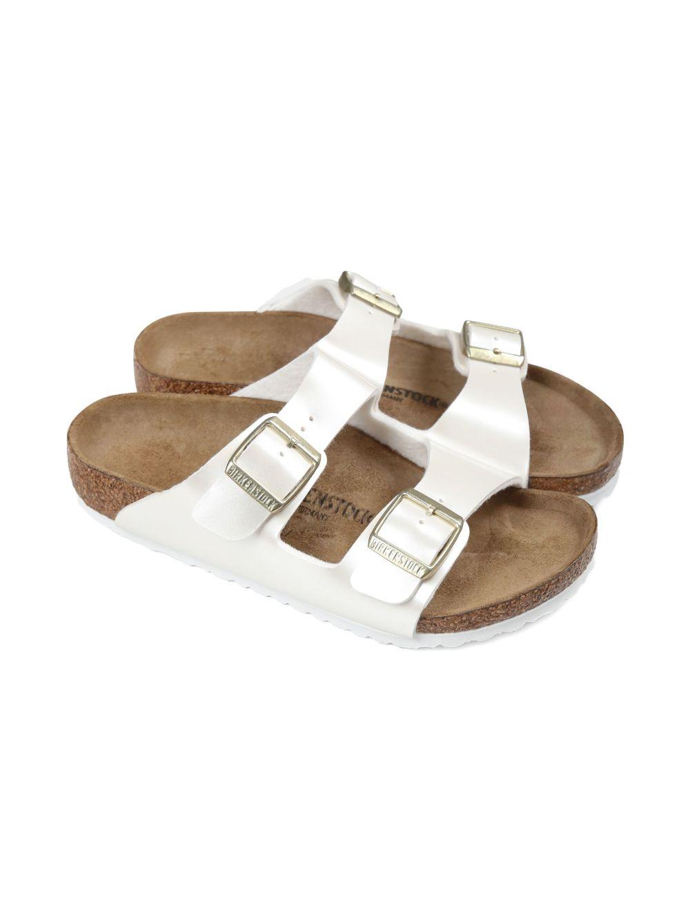 Ciabatte per bambina Birkenstock Kids Arizona bianche con doppia chiusura con fibbia 1029456 PEARL BIRKENSTOCK KIDS 