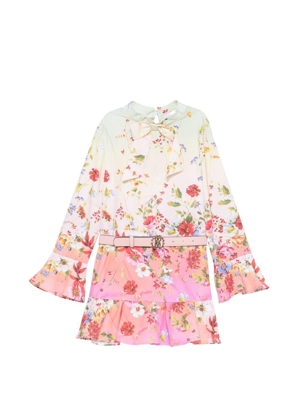 Abito per bambina Roberto Cavalli Kids multicolor con design floreale CGP26115VE MIAMI FL. ROBERTO CAVALLI KIDS 