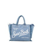 Borsa Vanity MC2 Saint Barth denim con dettaglio frange VANI001 00009L MC2 ST. BARTH KIDS 