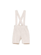 Shorts con bretelle per neonato Mariella Ferrari beige con vita elasticizzata sul retro PNG7BIS ECRU MARIELLA FERRARI 