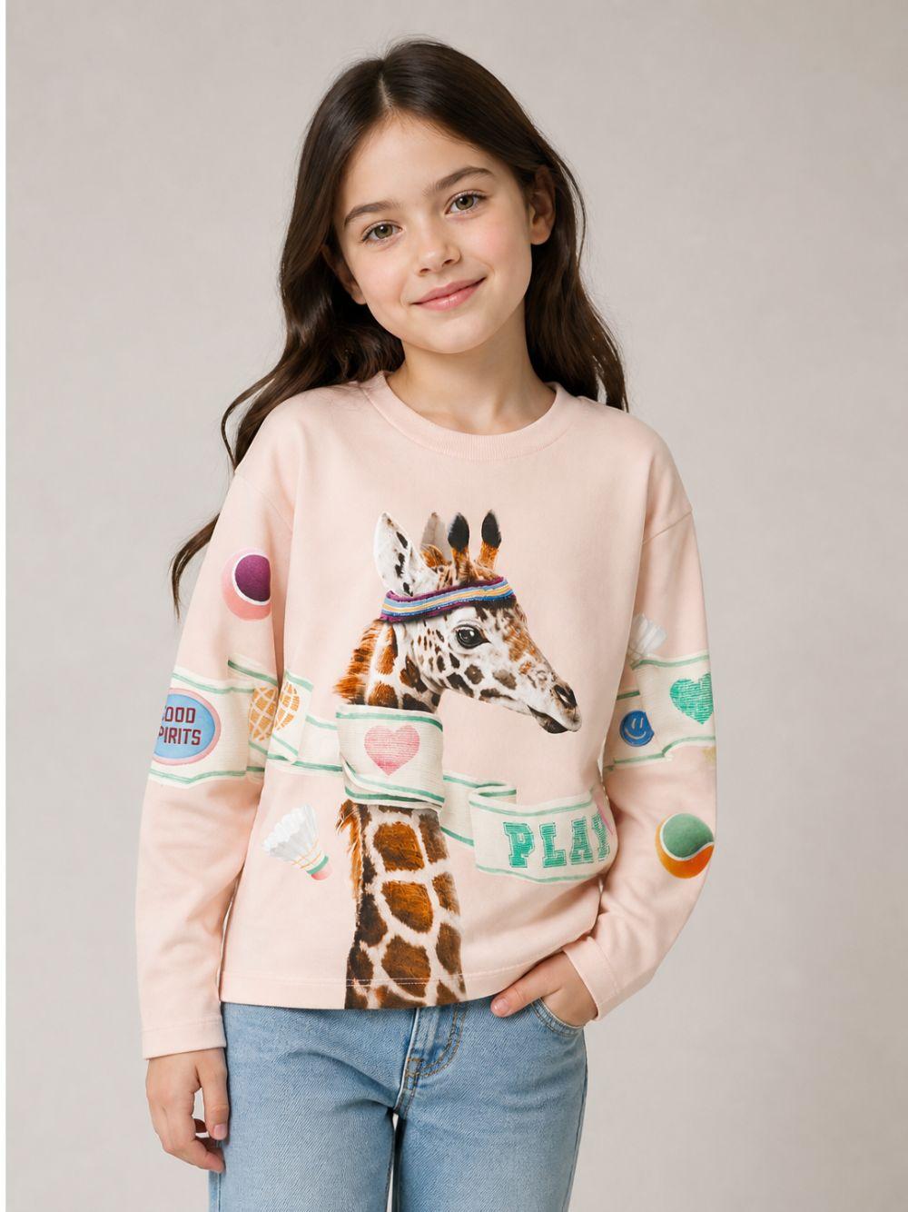 T-shirt bambina Molo Kids rosa con stampa grafica animale 2W26J214 5801 MOLO KIDS 