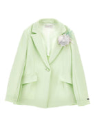 Blazer per bambina Monnalisa verde con applicazione fiore 71G103 7303 0020 MONNALISA KIDS 