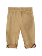 Pantaloni per neonato Burberry Kids beige con dettagli con motivo Vintage Check 8133472 B9719 BURBERRY KIDS 
