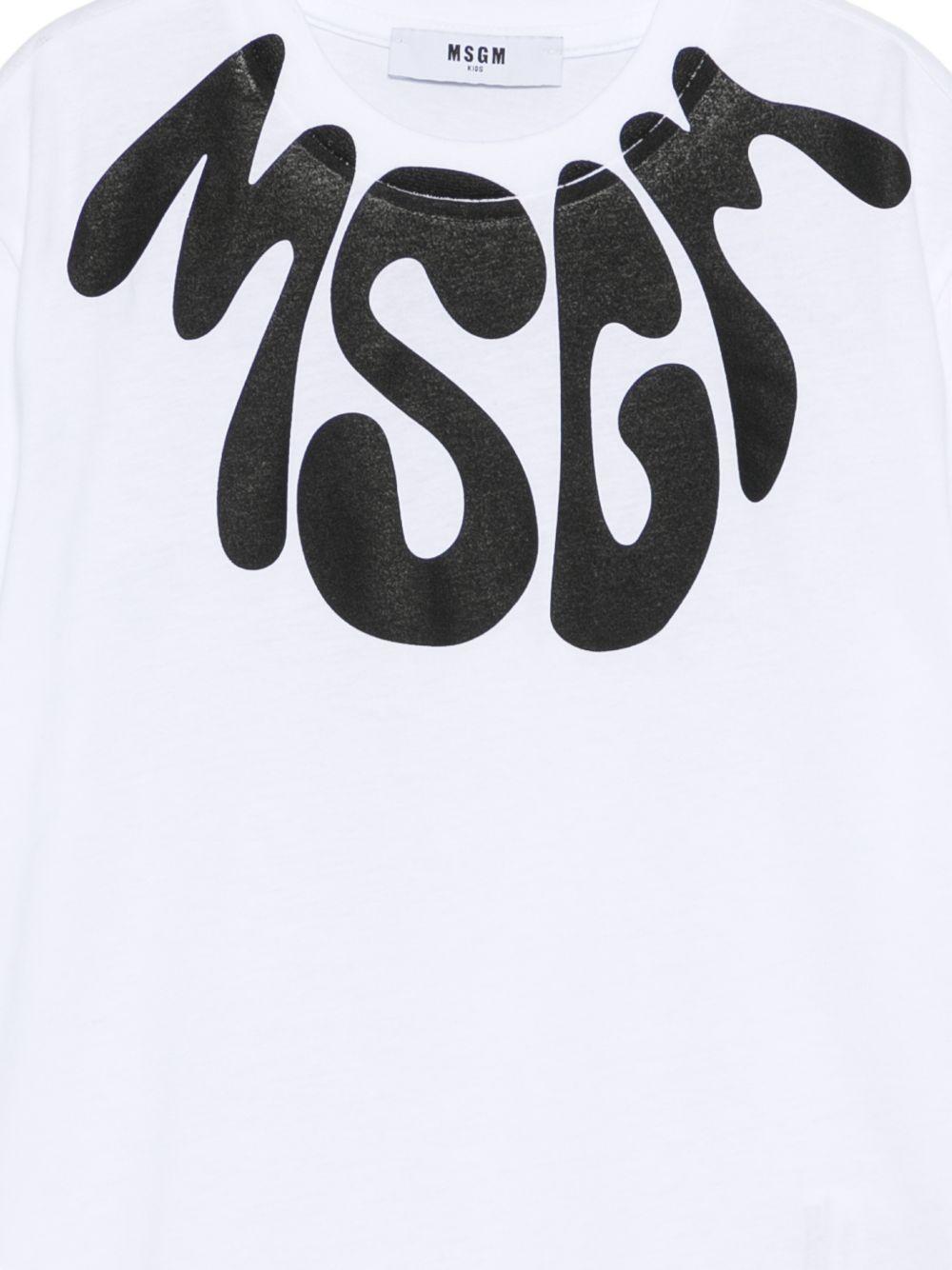 T-shirt per bambino MSGM Kids bianca con stampa grafica S6MSJUTH222 001/01 MSGM KIDS 