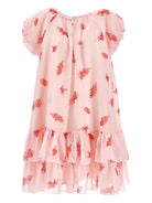 Abito per bambina Monnalisa rosa con stampa a fiori all-over 71G911 7618 0091 MONNALISA 