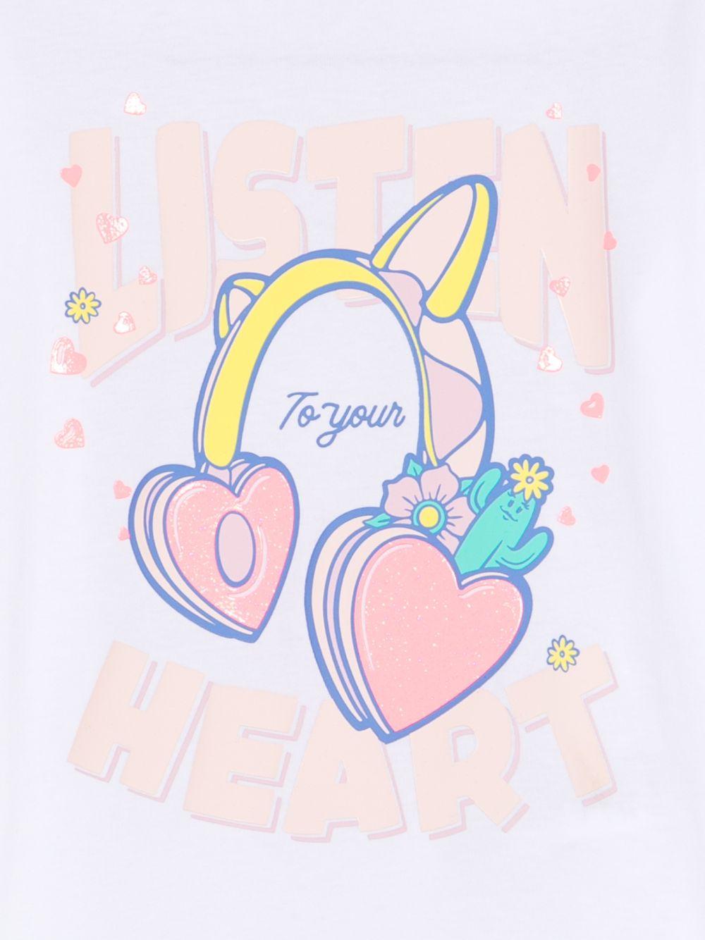 T-shirt per bambina Billieblush bianca con stampa grafica U21961 10P BILLIEBLUSH 