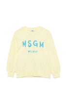 Felpa per bambini MSGM Kids gialla con stampa logo S6MSJUSW007 MS075 MSGM KIDS 