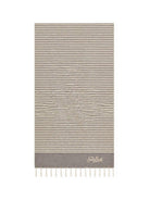 Telo mare MC2 Saint Barth beige e marrone con motivo a righe orizzontali FOUT016 00624L MC2 ST. BARTH KIDS 