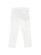 Pantaloni per bambino Roberto Cavalli Kids bianco con placca con logo CBP26002PA WHITE ROBERTO CAVALLI KIDS 