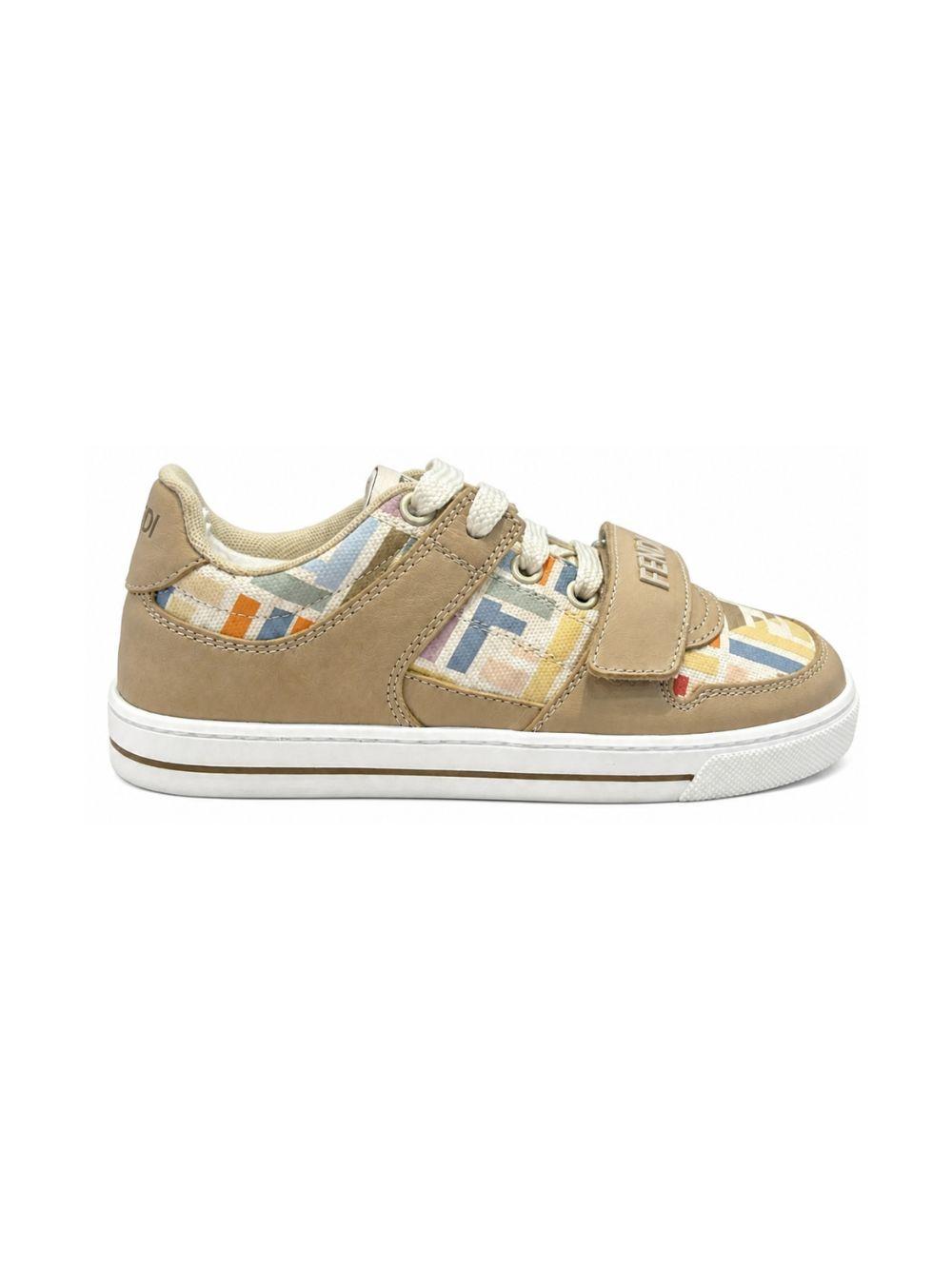 Sneakers per bambini Fendi Kids beige con dettaglio logo FF JMR476 AY2W F1XI6 FENDI KIDS 