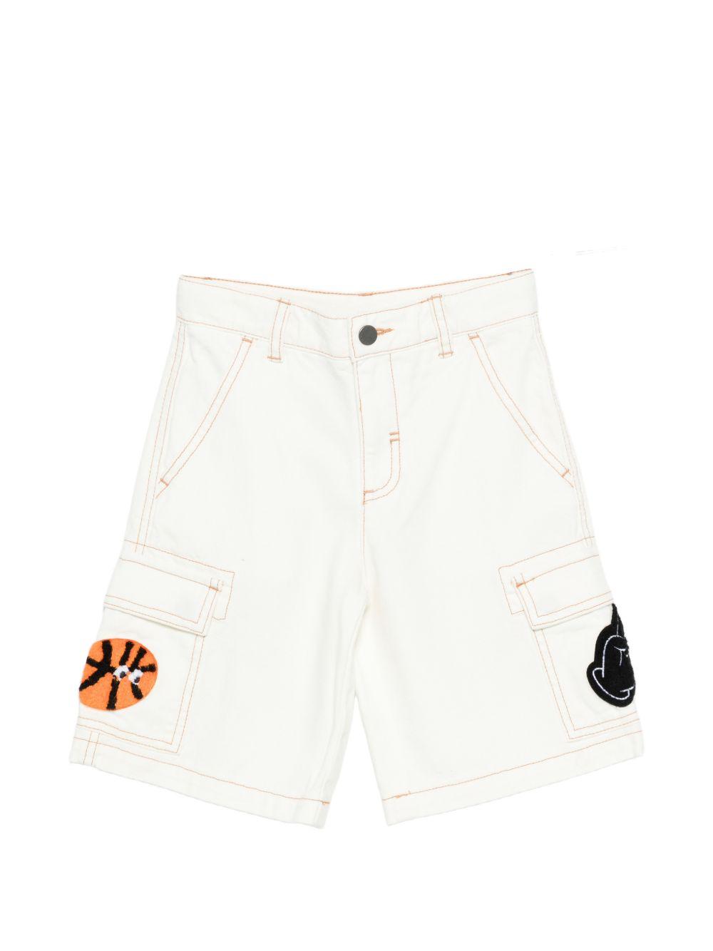 Cargo corti per bambino Stella McCartney Kids bianchi con applicazione TY6Q49 Z2661 101 STELLA McCARTNEY KIDS 