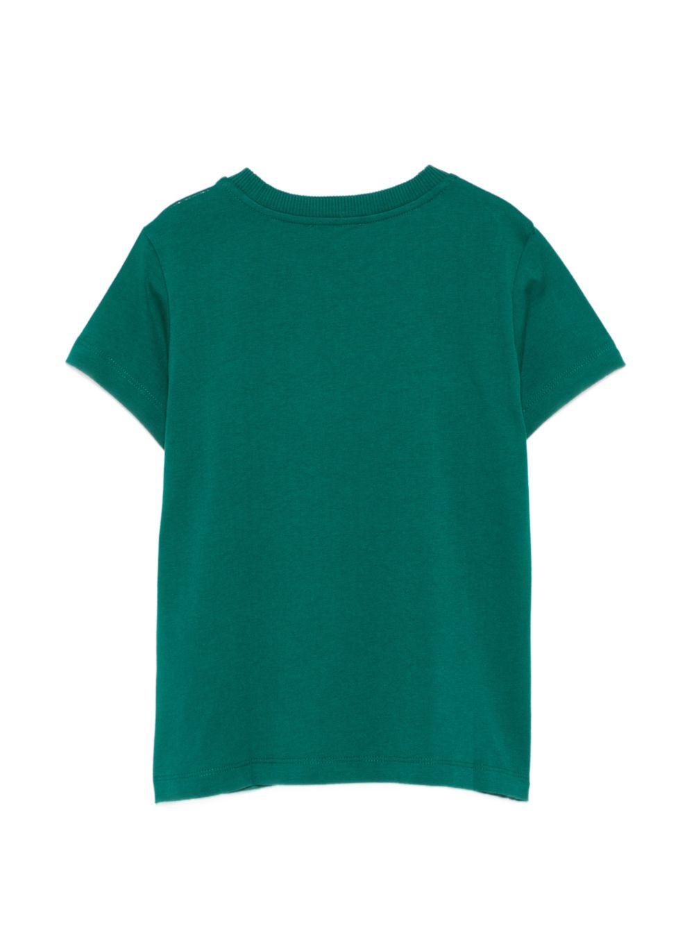 T-shirt per bambini Moschino Kids verde con stampa grafica del logo HMM05VLAA57 30327 MOSCHINO KIDS 