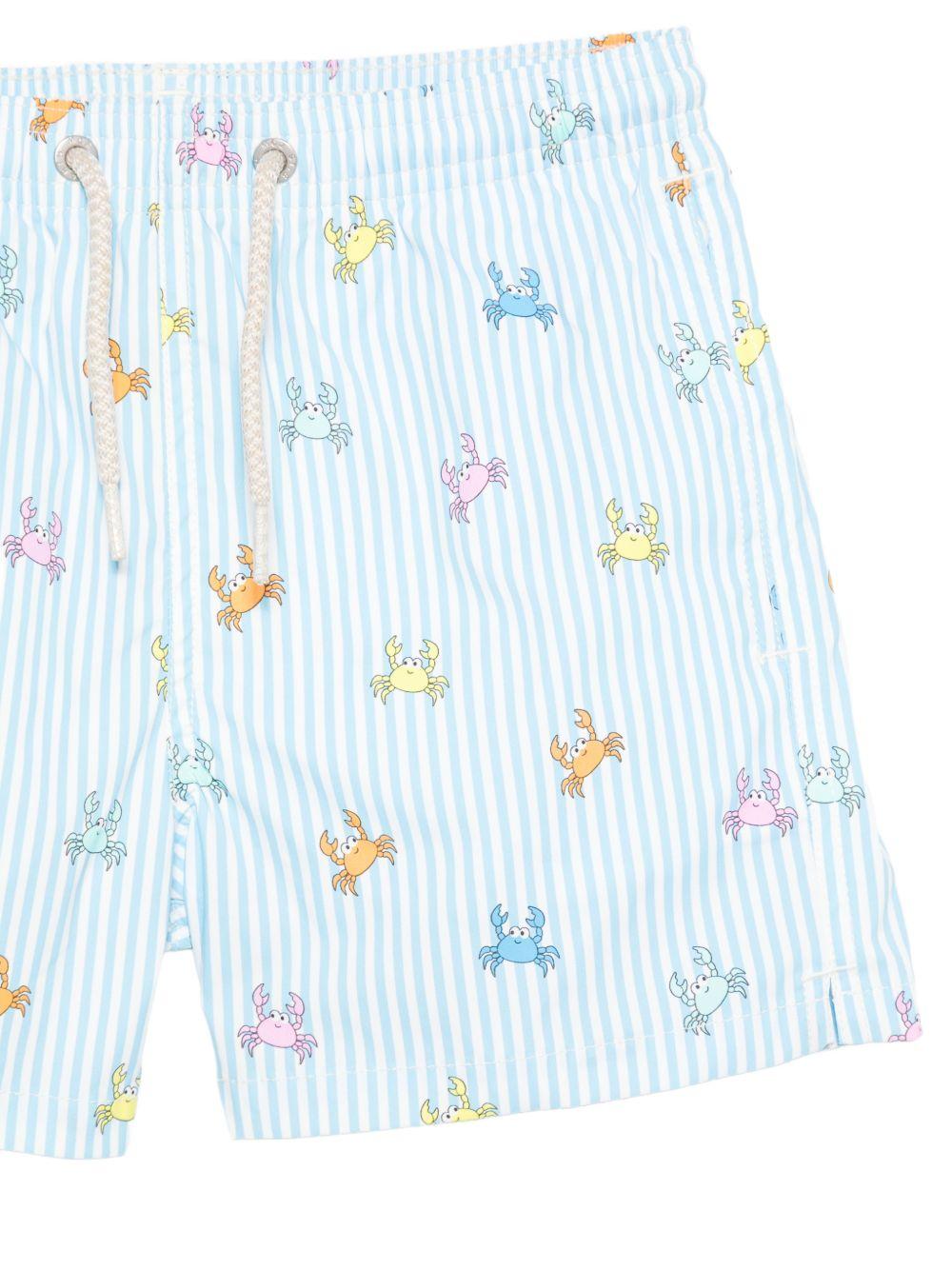 Costume per bambino MC2 Saint Barth Kids azzurro con stampa granchi all-over JEA0022 01081L MC2 ST. BARTH KIDS 