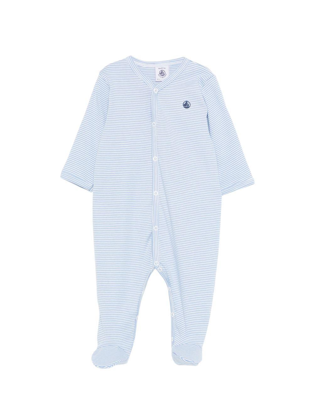 Pigiama per neonato Petit Bateau azzurro con chiusura con bottoni a pressioni A0FEX 01 PETIT BATEAU 