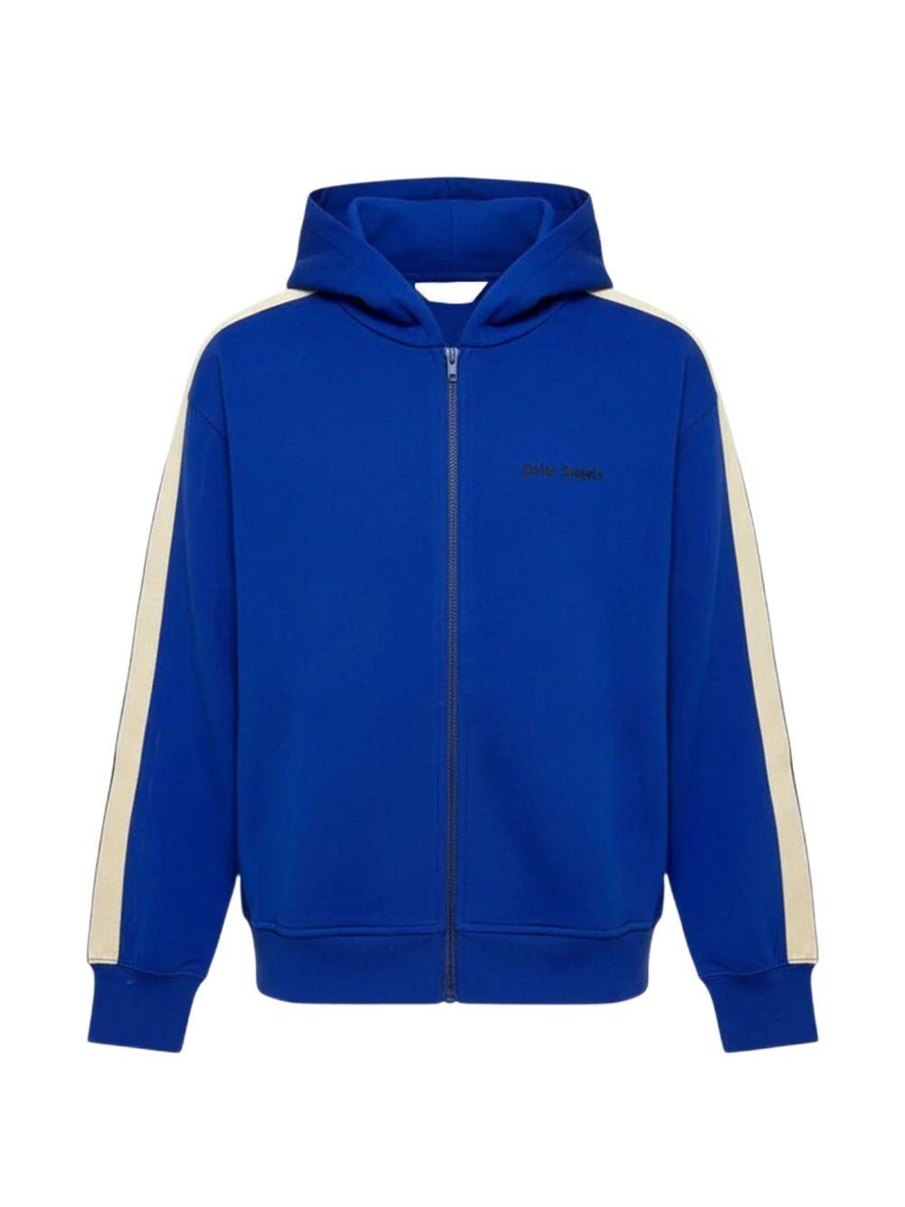 Felpa per bambino Palm Angels Kids blu con strisce sulle maniche PBBD017S26FLE001 060 PALM ANGELS KIDS 